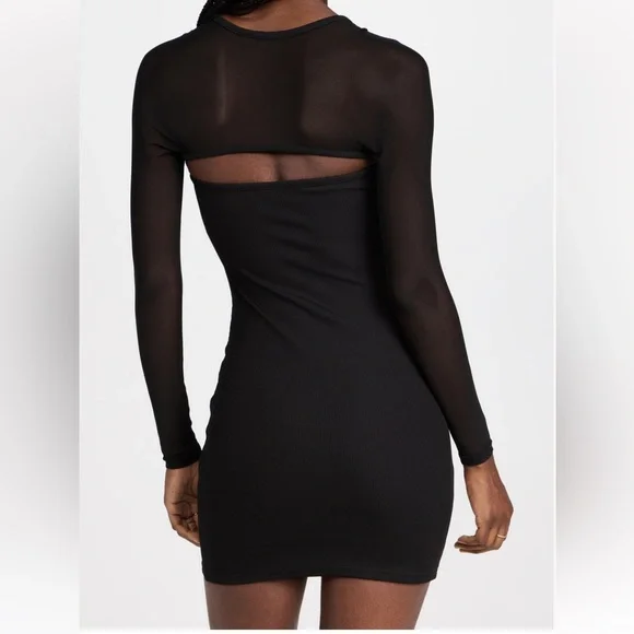 NEW NWT Christopher Esber Polar Orbit Black Ruched Shawl Mini Dress